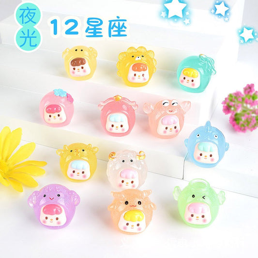 C8.【  Vivi 】【 +1 bag 】Luminous Twelve Constellations cute carving   (arrive about 7-12 days)